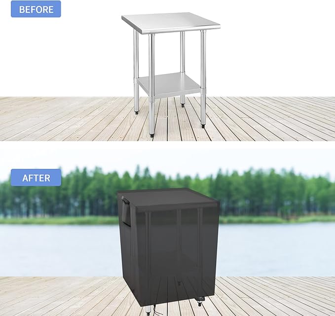 Outdoor Prep Table Cover 24 Inch, Waterproof Patio Stainless Steel Metal BBQ - Image 5
