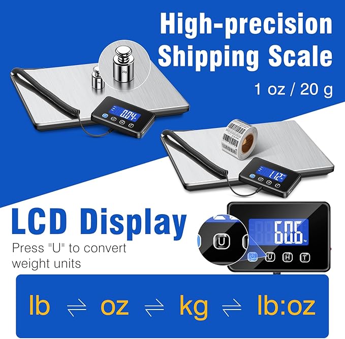Shipping Scale, 660 lb / 1 oz High Accuracy Digital Scale - Image 3