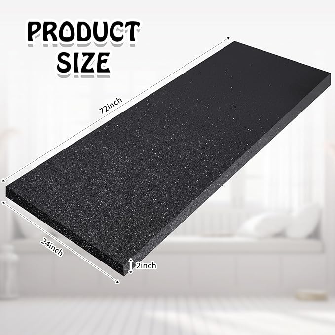 Amylove Polyurethane Foam 24" x 72" High Density Cushion Upholstery Foam Sheet - Image 2