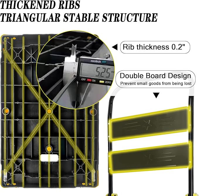 Platform Truck Cart 1000LBS Chinco Star Folding Push Cart Dolly Portable Moving - Image 4