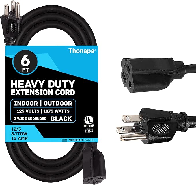 6 Foot Outdoor Extension Cord by Thonapa