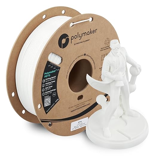 Polymaker PETG White 3D Printer Filament 1.75mm 1kg, High Speed PETG up to by Polymaker