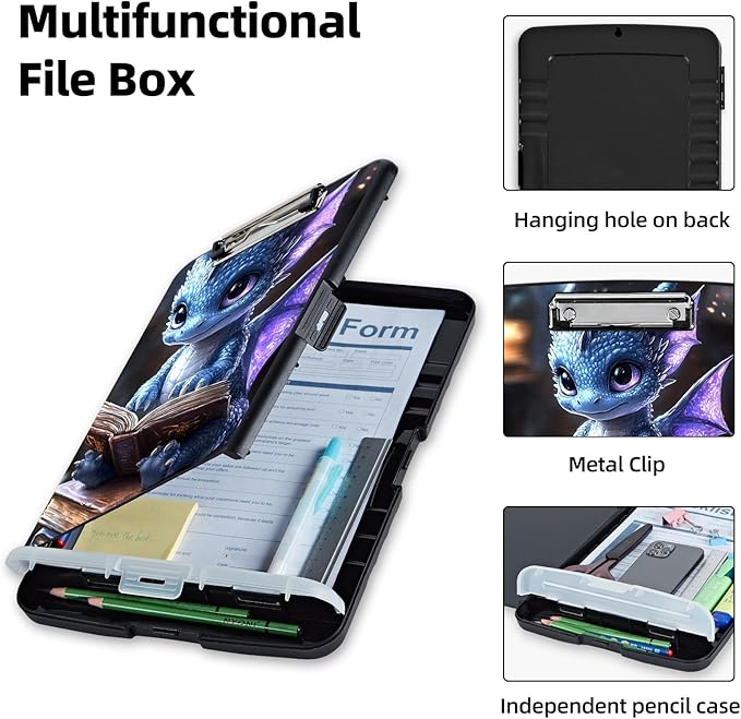 Clipboard with Storage Box & Pen Holder, Heavy Duty Clip Boards 8.5x11 - Image 3
