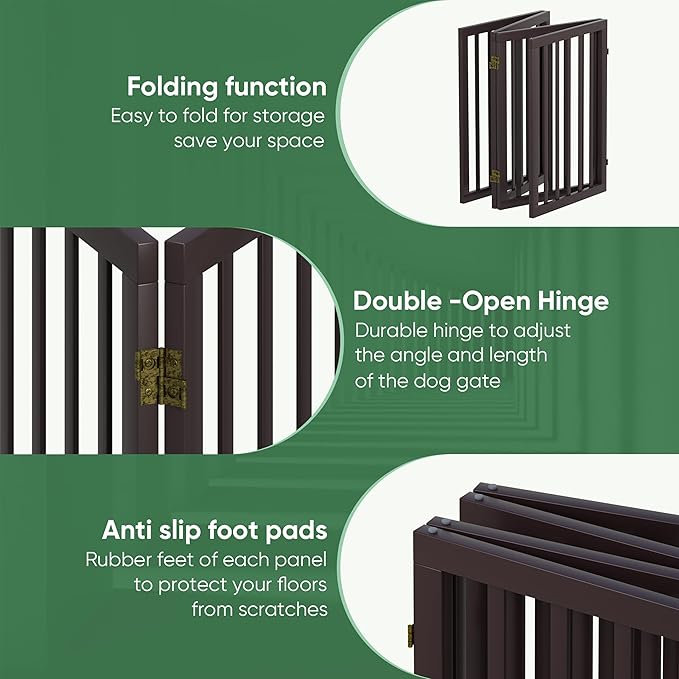 Dog Gates for Doorways, Tall Dog Gate Indoor, Foldable Pet Gates for Doorways - Image 3