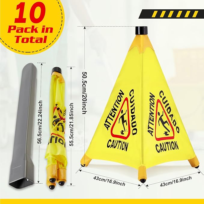 10 Pcs Pop up Wet Floor Sign - Image 2
