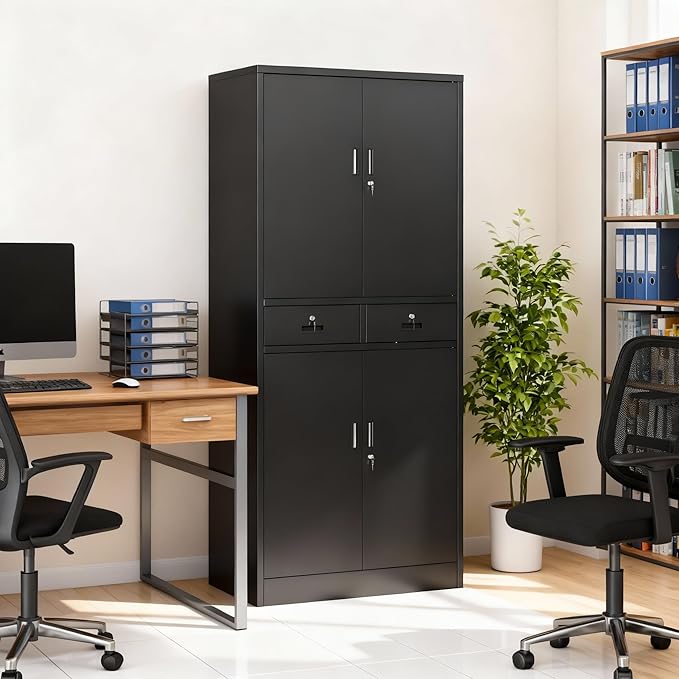 BESFUR 71“H Metal Storage Cabinet - Image 2