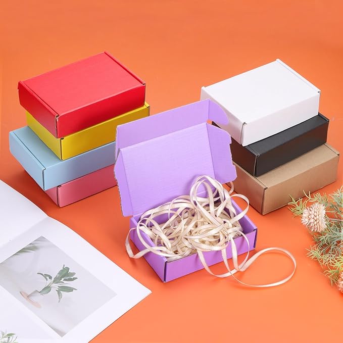 PATIKIL 6 x 4 x 1.6 Inch Shipping Boxes, 30 Pack Color Corrugated Cardboard Box - Image 3