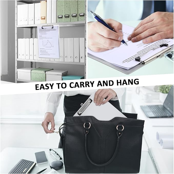 Epakh 2 Pieces Clipboard Bulks Metal Clipboard Aluminum Office Low Profile Clip - Image 7