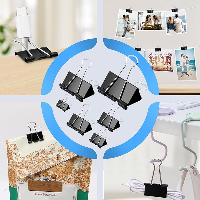 208 PCS Binder Clips Assorted Sizes, Metal Large Binder Clips Bulk, 6 Size - Image 7