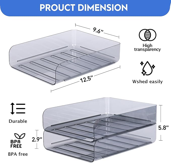 2 Pack Stackable Paper Tray Organizer, Office Organizer and Storage - Image 4