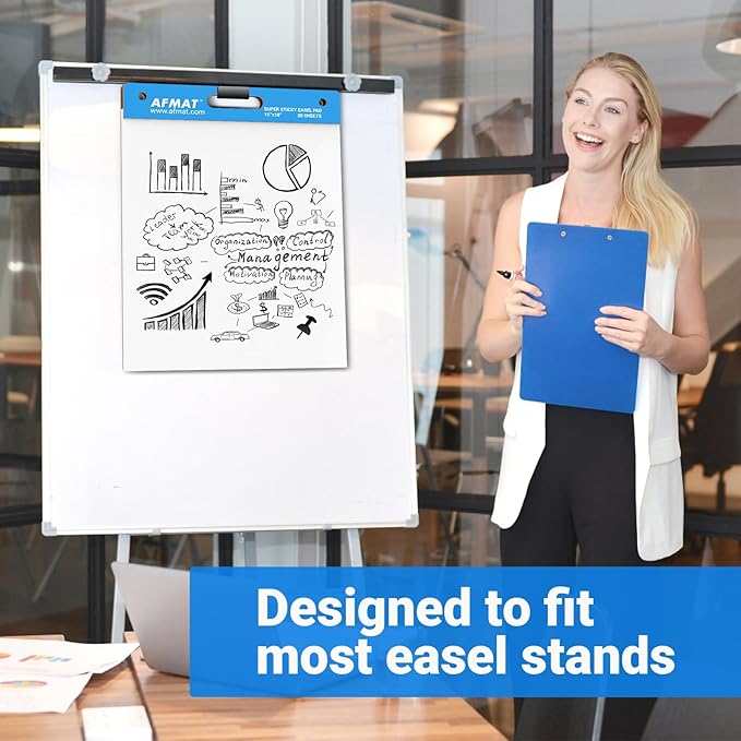 AFMAT Sticky Mini Easel Pads, 15 in x 18 in Flip Chart Paper - Image 7