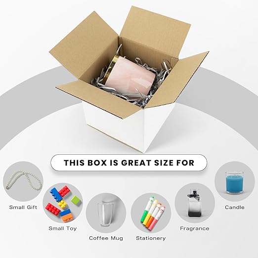 Golden State Art 6x6x6 Inches White Shipping Boxes 28 Pack, Corrugated - Image 3
