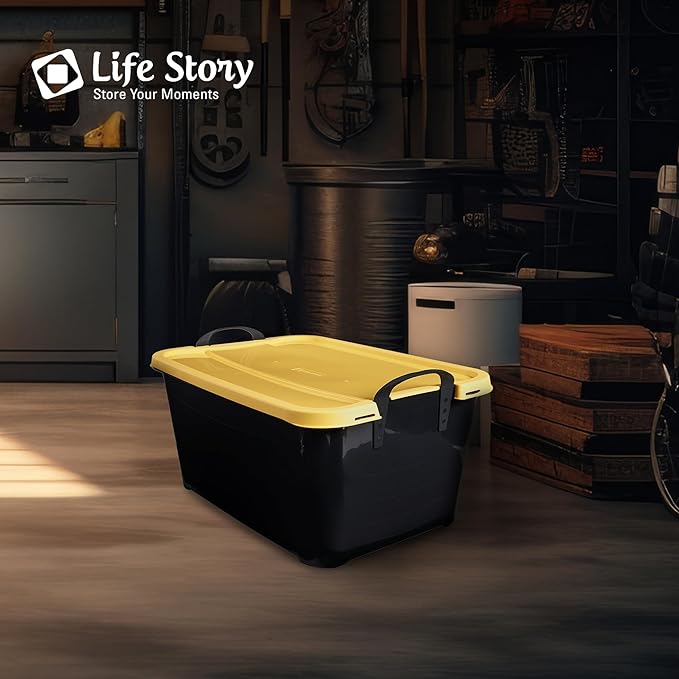 Life Story 12 Pack Heavy Duty Stackable Storage Bin, 55 Quart Home Organizer - Image 4