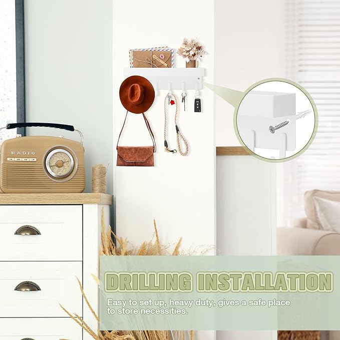 VIS'V Magnetic Key Holder Wall Mount, Compact Metal Key Rack - Image 4