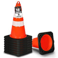 Pyle 18" Traffic Cones 8-Pack, High-Visibility Orange Safety Cones by PyleUSA