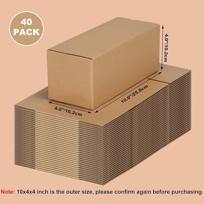 EdenseeLake 40 Pack 10x4x4 inches Shipping Boxes Corrugated Cardboard Boxes - Image 3