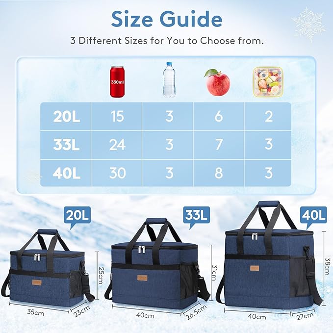 Lifewit Cooler Bag 30/50/60 Cans Collapsible and Insulated Large Lunch Bag - Image 2