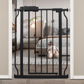 Narrow Baby Gates for Stairs Doorways Auto Close Tension Black Metal Child Pet by HOOOEN