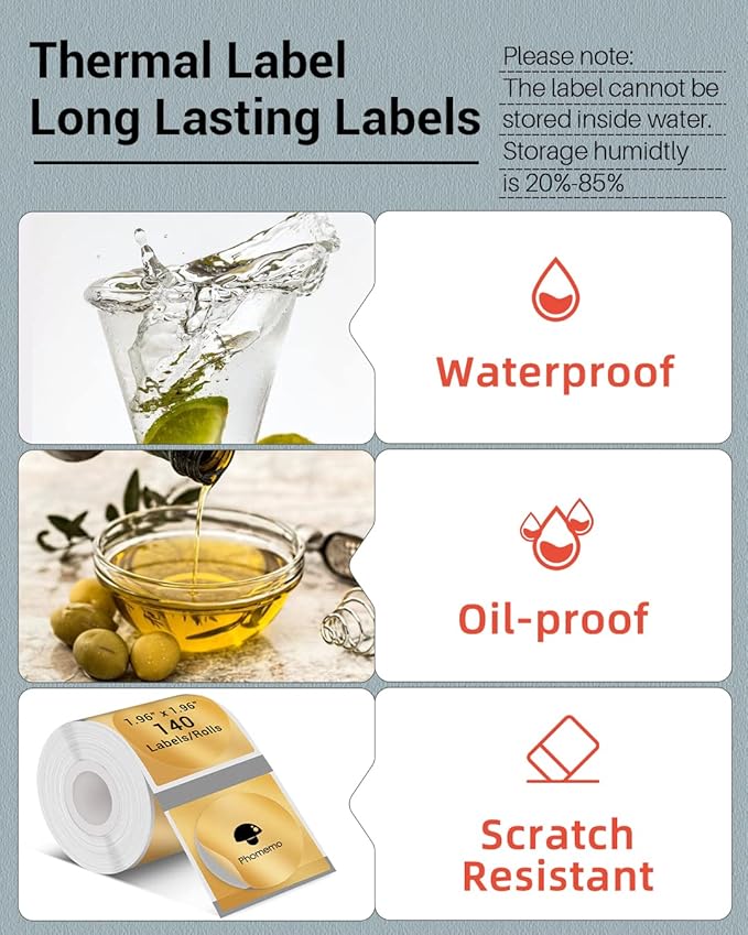 Phomemo Sticker Circle Labels- 1.96"x1.96" Thermal Label - Image 3