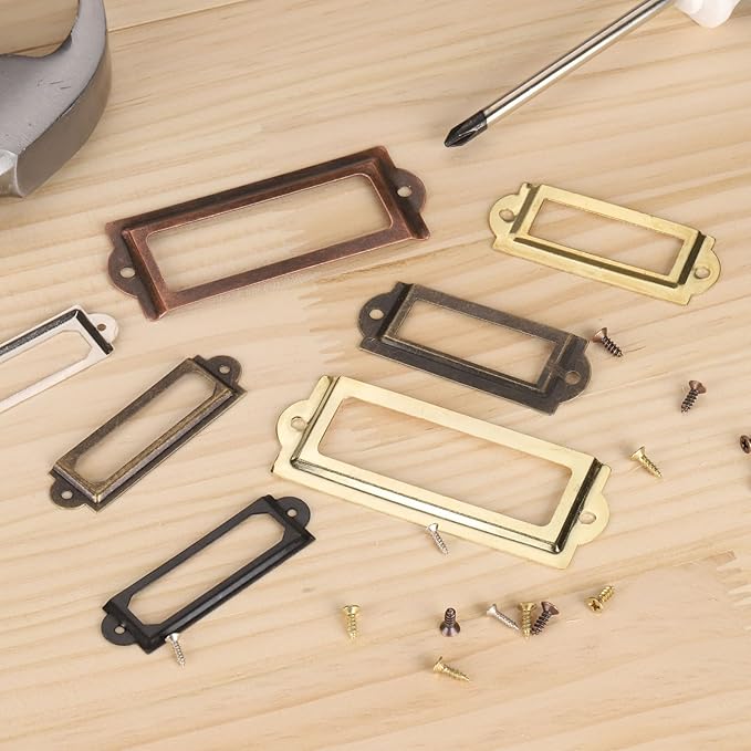 PATIKIL 60x24mm Metal Label Holders - Image 3