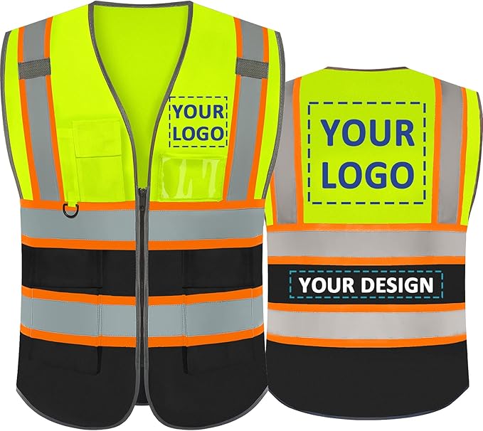 BeautyWill Custom Logo Safety Vest Class 2 High Visibility Reflective Vest by BeautyWill