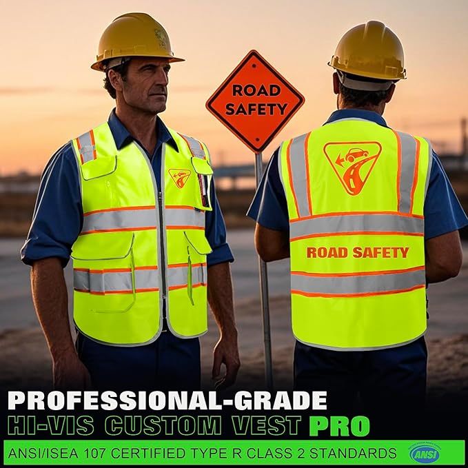 BeautyWill Custom Logo 10/20 Pack Safety Vest Class2 High Visibility Vest - Image 3