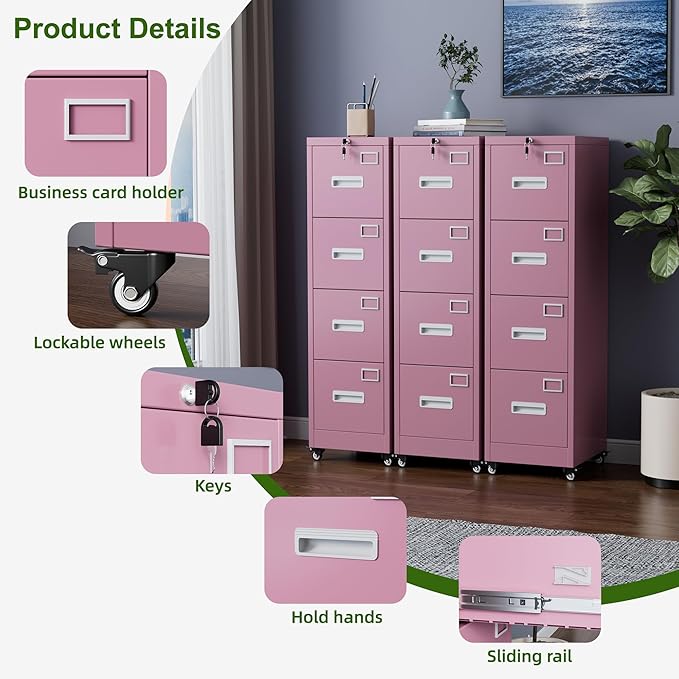 Aobabo File Cabinet 4 Drawer - Image 7