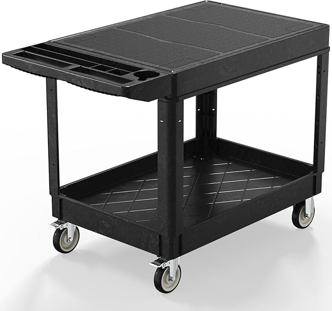 Heavy Duty Utility Rolling Tool Cart, 1000 lbs Capacity Flat Top Plastic by Unknown
