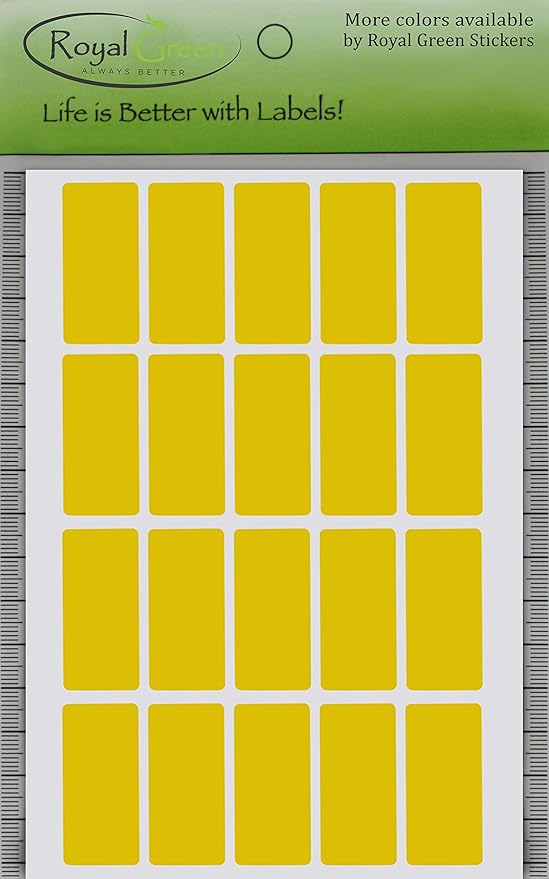 Royal Green Small Stickers Writable Labels in Yellow 1.57 inch x 0.75 inch - Image 4