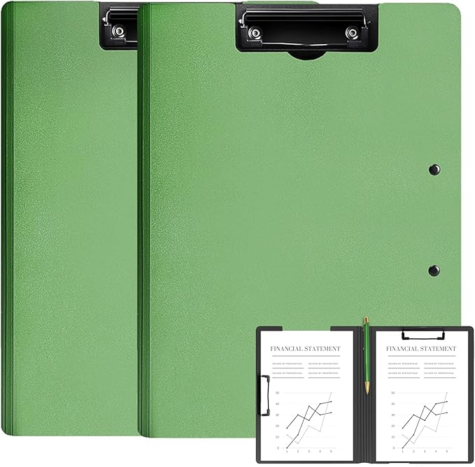 2 Pack Foldable Clipboards, A4 Office Clipboard Folder by MUYICS