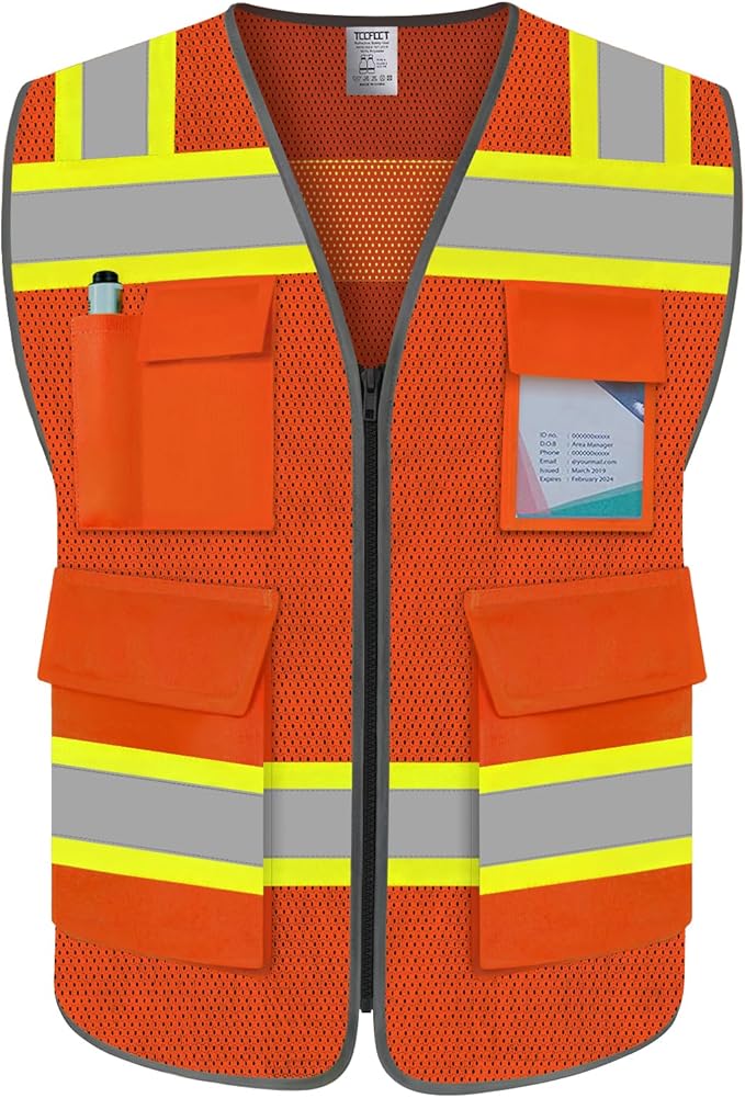 TCCFCCT Reflective Vest 5 Pockets Mesh Safety Vest by TCCFCCTPROFESSIONALSAFETYSOLUTIONS