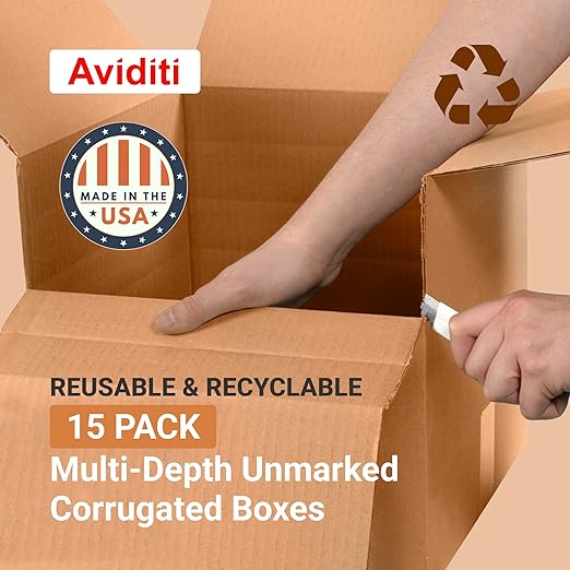 BOX USA Shipping Boxes Multi-Depth 24"L x 16"W x 12"H, Moving and Storage - Image 3
