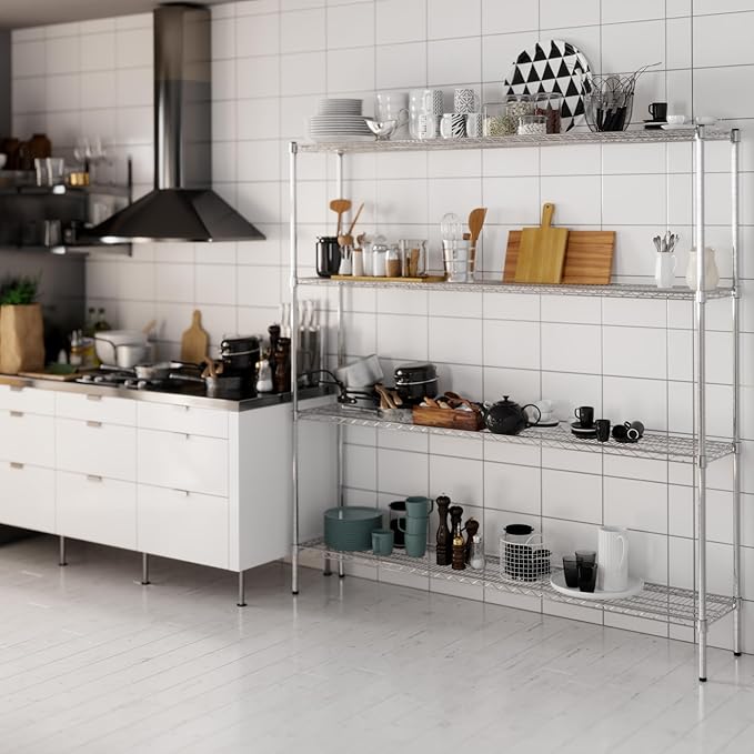 14" Deep x 72" Wide x 74" Height Wire Shelving Kit | 4-Tier | NSF Commercial - Image 6