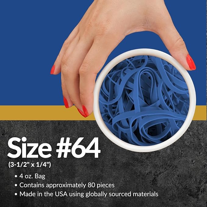 Upgrade Office Supply UPG25764B Rubber Bands, Size 64, 80 Bands, 1/4 lb Bag - Image 5