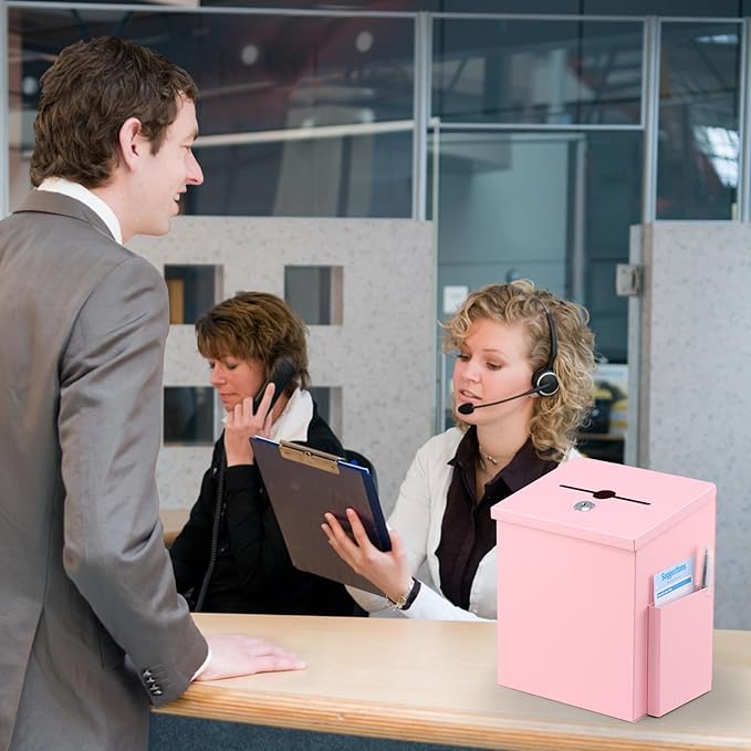 xydled Suggestion Box with Key Lock, Locking Metal Donation Ballot Drop - Image 7