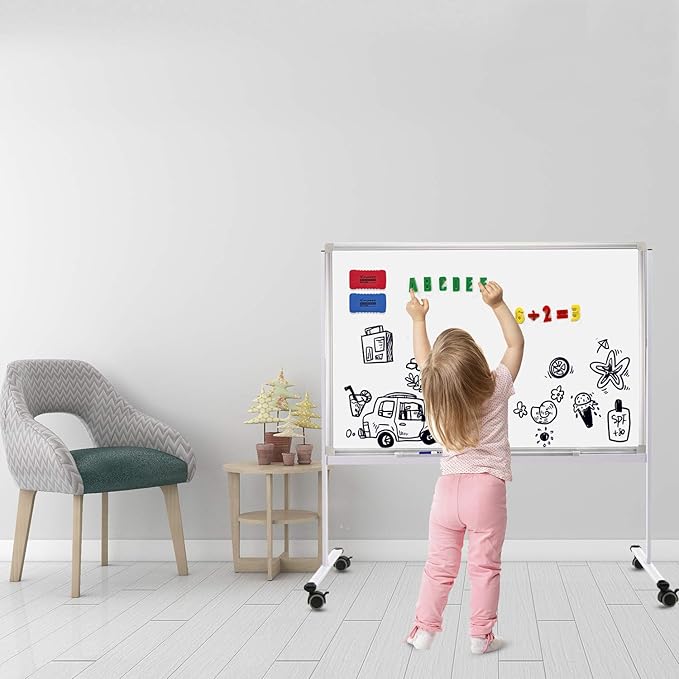 H-Qprobd Mobile Whiteboard 36"x24" Magnetic Dry Erase Board - Image 7