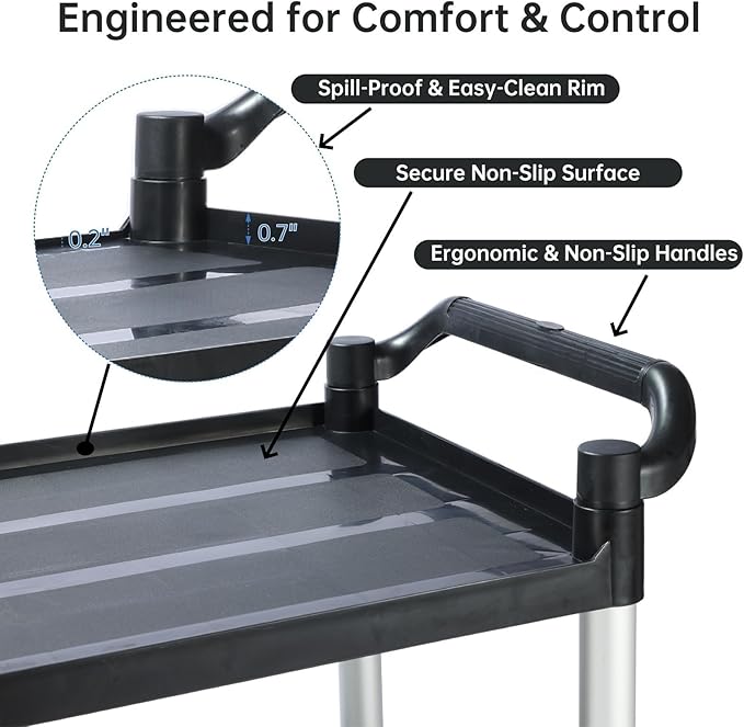 3-Tier Rolling Utility Cart - Image 6