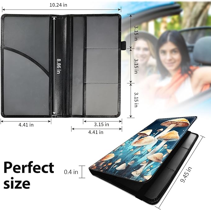Car Registration and Insurance Holder, Leather Car Glove Box Organizer - Image 5