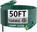 HUANCHAIN Indoor Outdoor Green Extension Cord 50 ft Waterproof, 16/3 Gauge by huanchain