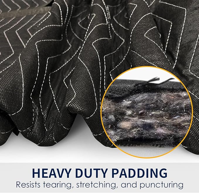 Moving Blankets Heavy Duty 12 Pack 72" x 80", Large Thick Quilted Furniture - Image 3