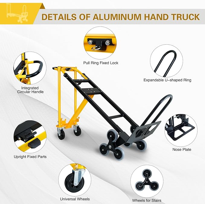 3 in 1 Heavy Duty Industrial Convertible Hand Truck Dolly, 1000 LBS Capacity - Image 4