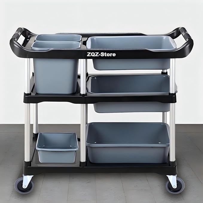 ZQZ-Store Storage Cart 3 Tier Heavy Duty Commercial Grade Utility Cart - Image 7