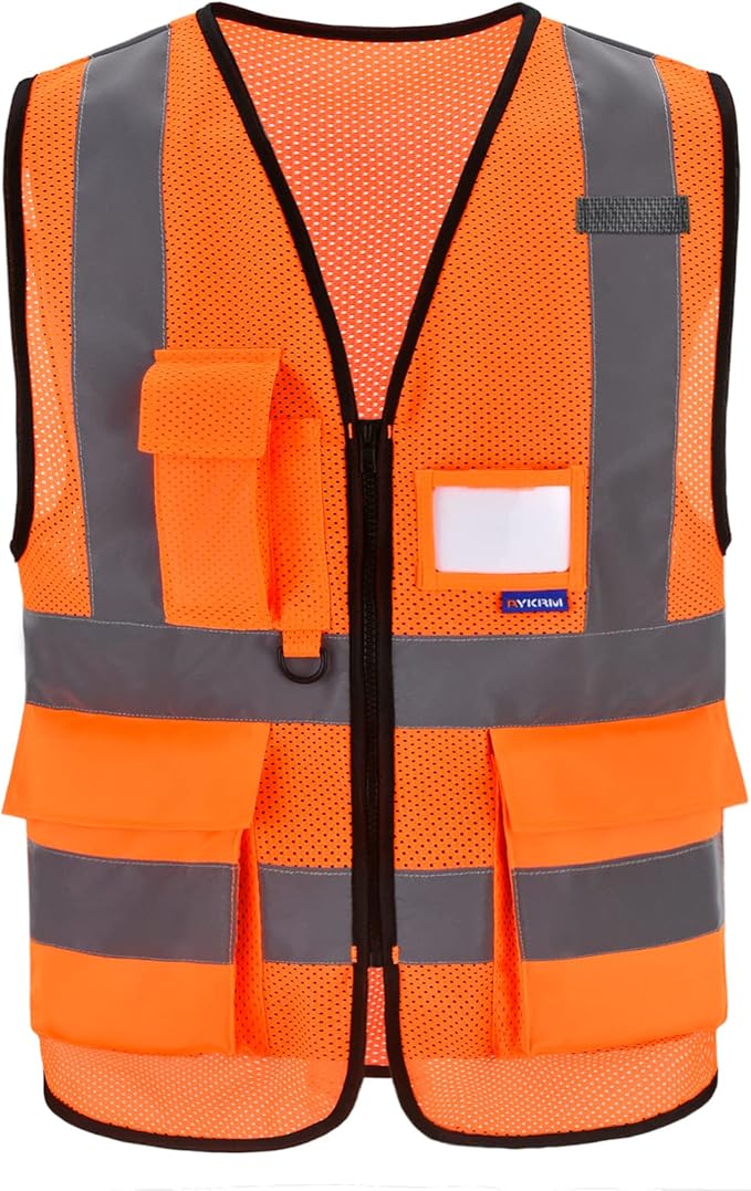 A-SAFETY High Visibility Mesh Safety Reflective Vest by A-SAFETY