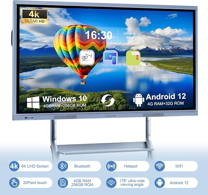 55'' Smart Board, 8+256 GB Interactive Whiteboard, 4K Electronic Digital - Image 2