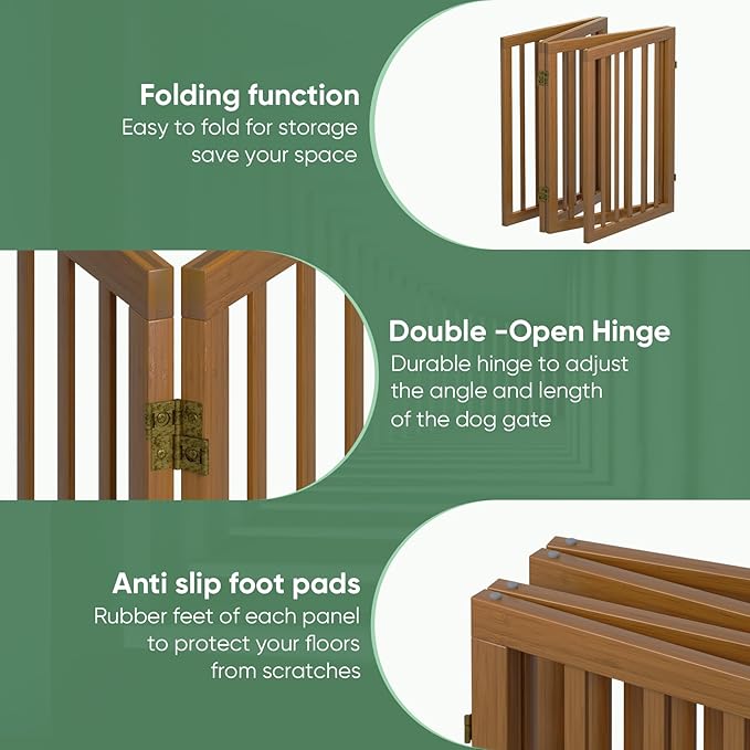 Dog Gate, Bamboo Free Standing Dog Gates - Image 5