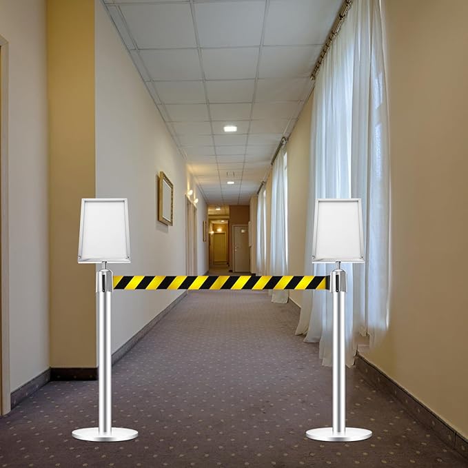 VICASKY Stanchion Sign Holder Queue Barrier Crowd Control Barriers Retractable - Image 3