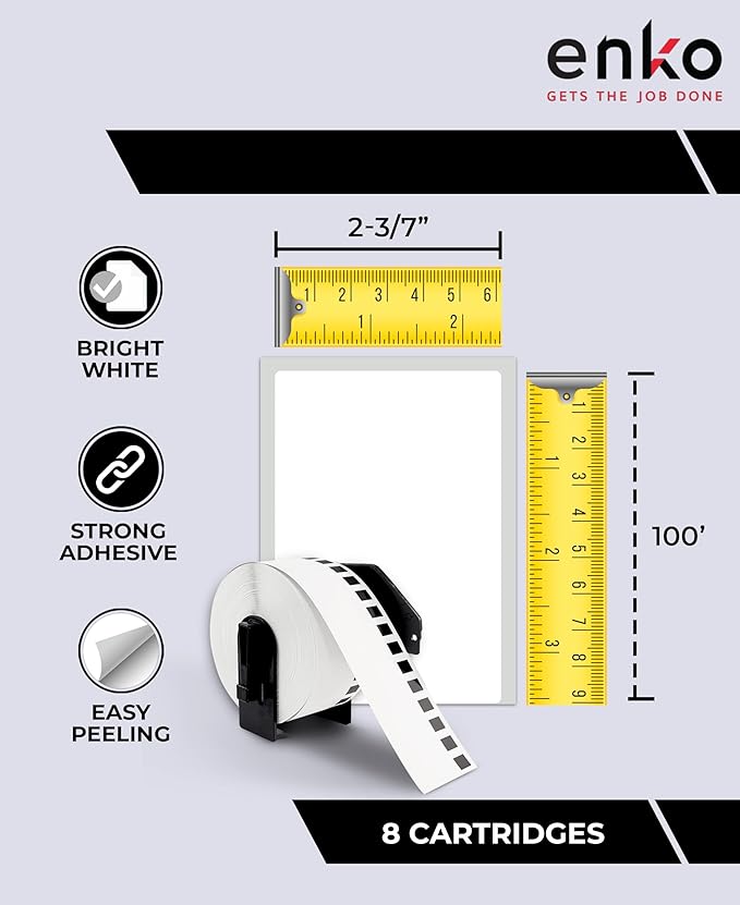 enKo - Compatible DK-2205 Continuous Paper Labels Compatible - Image 2