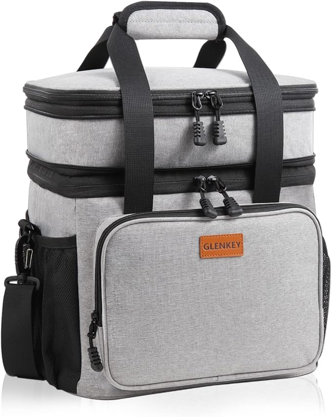 Double Decker XLarge Lunch Box, Insulated Heavy Duty Lunch Bag Waterproof by GLENKEY