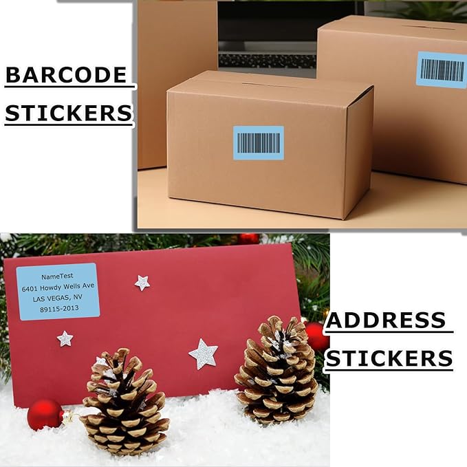 3" x 2" Thermal Labels Stickers Blue, Thermal Printer Thermal Shipping Stickers - Image 4