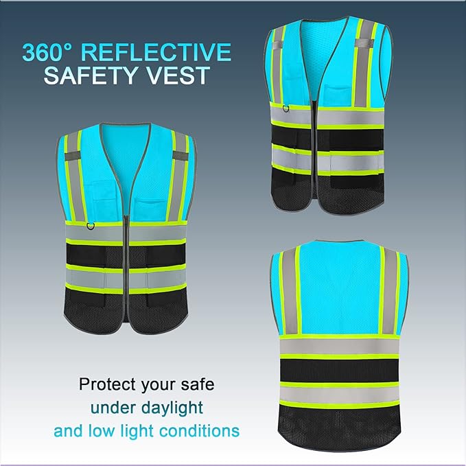 BeautyWill Custom Logo Safety Vest Class 2 High Visibility Reflective Vest - Image 3